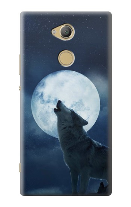 S3693 Pleine lune du loup blanc sinistre Etui Coque Housse pour Sony Xperia XA2 Ultra