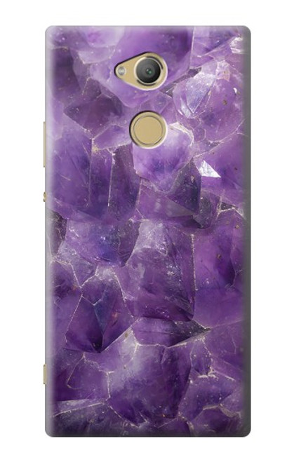 S3713 Graphique violet améthyste à quartz imprimé Etui Coque Housse pour Sony Xperia XA2 Ultra