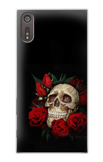 S3753 Roses de crâne gothique sombre Etui Coque Housse pour Sony Xperia XZ