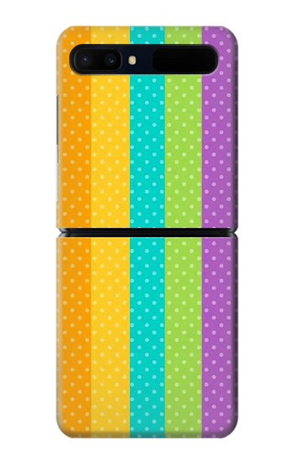 S3678 Vertical arc-en-ciel coloré Etui Coque Housse pour Samsung Galaxy Z Flip 5G