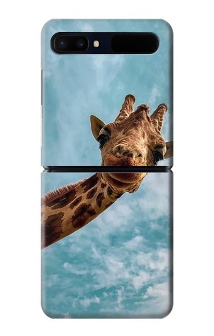 S3680 Girafe de sourire mignon Etui Coque Housse pour Samsung Galaxy Z Flip 5G