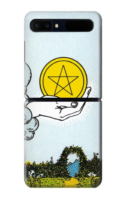 S3722 Carte de tarot Pièces de l'As des Pentacles Etui Coque Housse pour Samsung Galaxy Z Flip 5G