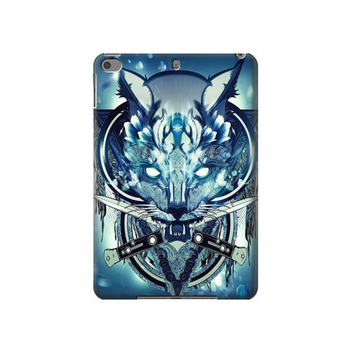 S1135 Loup avec des couteaux Roche Etui Coque Housse pour iPad mini 4, iPad mini 5, iPad mini 5 (2019)