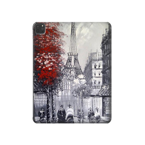 S1295 Peinture Eiffel de Paris Etui Coque Housse pour iPad Pro 11 (2021,2020,2018, 3rd, 2nd, 1st)