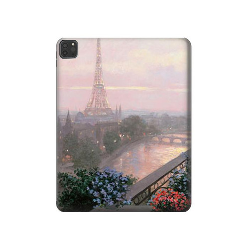 S1443 Terrasse à Paris Eifel Etui Coque Housse pour iPad Pro 11 (2021,2020,2018, 3rd, 2nd, 1st)