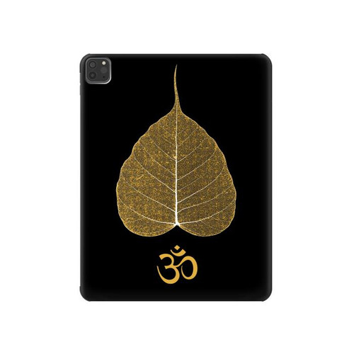 S2331 Feuille d'or bouddhiste Symbole de l'OM Etui Coque Housse pour iPad Pro 11 (2021,2020,2018, 3rd, 2nd, 1st)