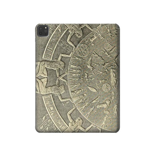 S3396 Dendérah Zodiaque Egypte ancienne Etui Coque Housse pour iPad Pro 11 (2021,2020,2018, 3rd, 2nd, 1st)