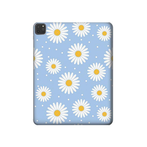 S3681 Motif de fleurs de marguerite Etui Coque Housse pour iPad Pro 11 (2021,2020,2018, 3rd, 2nd, 1st)