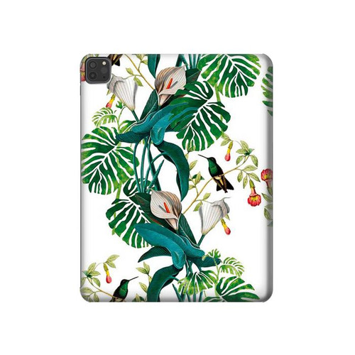 S3697 Oiseaux de la vie des feuilles Etui Coque Housse pour iPad Pro 11 (2021,2020,2018, 3rd, 2nd, 1st)