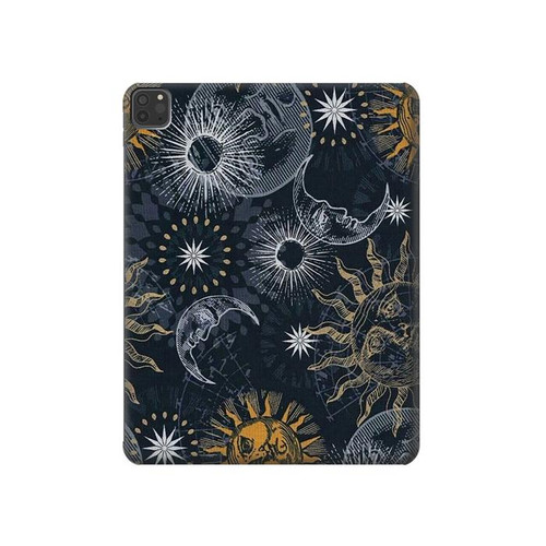 S3702 Lune et soleil Etui Coque Housse pour iPad Pro 11 (2021,2020,2018, 3rd, 2nd, 1st)