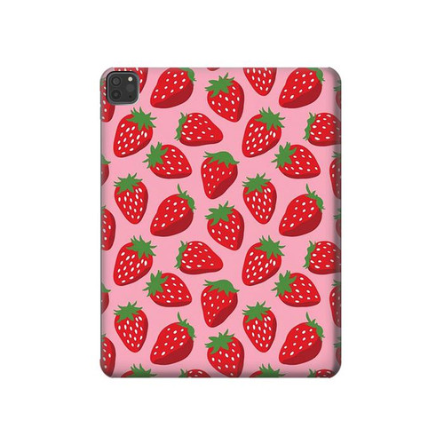 S3719 Modèle de fraise Etui Coque Housse pour iPad Pro 11 (2021,2020,2018, 3rd, 2nd, 1st)