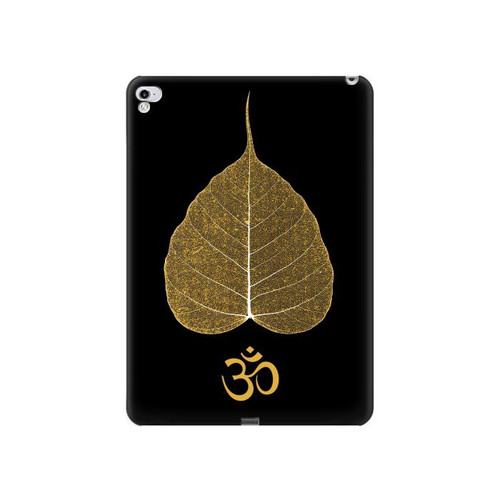 S2331 Feuille d'or bouddhiste Symbole de l'OM Etui Coque Housse pour iPad Pro 12.9 (2015,2017)