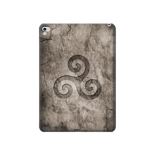 S2892 Symbole Triskele Texture de pierre Etui Coque Housse pour iPad Pro 12.9 (2015,2017)