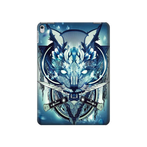 S1135 Loup avec des couteaux Roche Etui Coque Housse pour iPad 9.7 (2017,2018), iPad 6, iPad 5