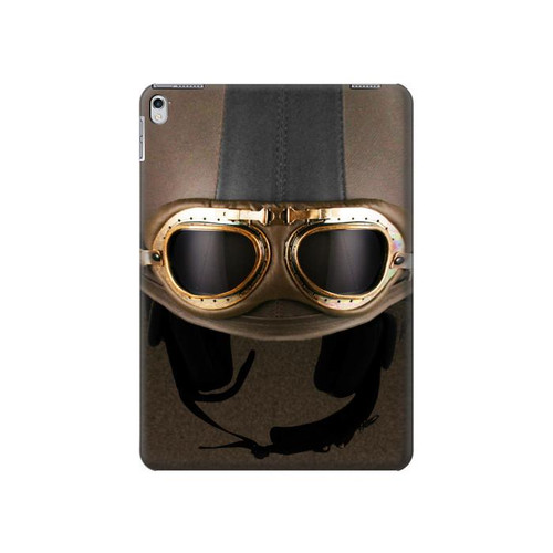 S2645 Lunettes millésimé Casque de moto marron Etui Coque Housse pour iPad 9.7 (2017,2018), iPad 6, iPad 5