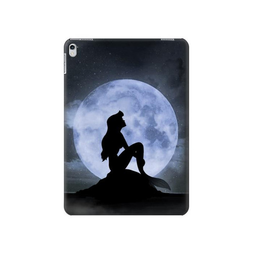 S2668 Silhouette sirène Lune Nuit Etui Coque Housse pour iPad 9.7 (2017,2018), iPad 6, iPad 5