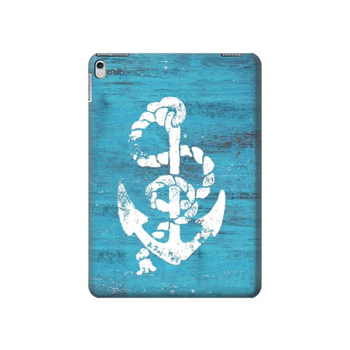 S3053 Marin Blue Anchor Etui Coque Housse pour iPad 9.7 (2017,2018), iPad 6, iPad 5