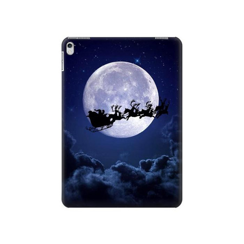 S3508 Noël Père Noël Lune Etui Coque Housse pour iPad 9.7 (2017,2018), iPad 6, iPad 5