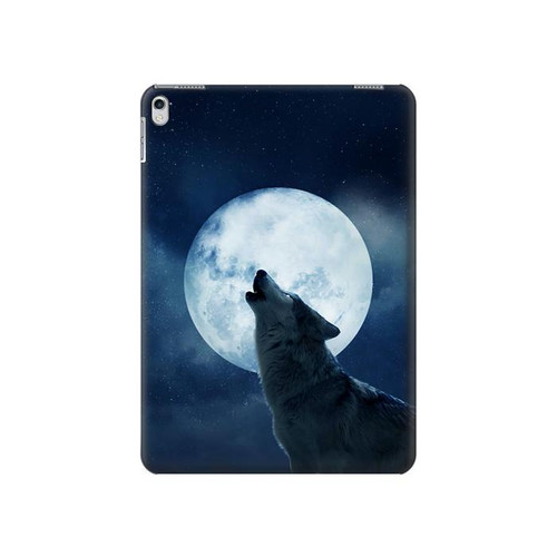 S3693 Pleine lune du loup blanc sinistre Etui Coque Housse pour iPad Air 2, iPad 9.7 (2017,2018), iPad 6, iPad 5