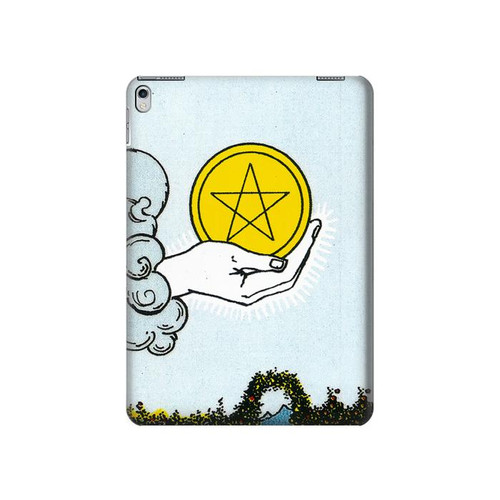 S3722 Carte de tarot Pièces de l'As des Pentacles Etui Coque Housse pour iPad Air 2, iPad 9.7 (2017,2018), iPad 6, iPad 5