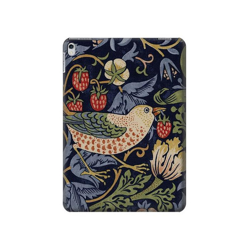 S3791 William Morris Strawberry Thief Fabric Etui Coque Housse pour iPad Air 2, iPad 9.7 (2017,2018), iPad 6, iPad 5