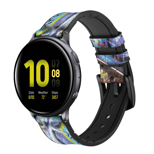 CA0076 mur de graffiti Bracelet de montre intelligente en cuir et silicone pour Samsung Galaxy Watch, Gear, Active