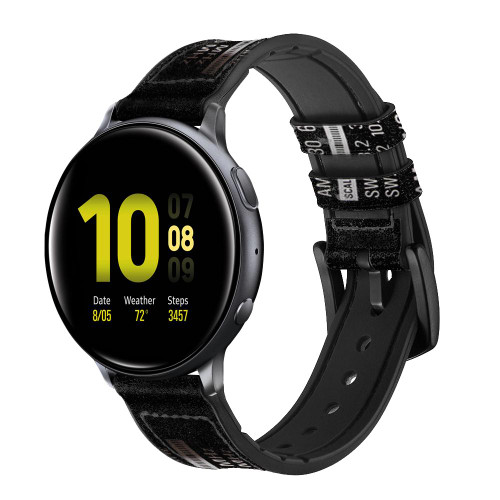 CA0630 reglage radio analogique Bracelet de montre intelligente en cuir et silicone pour Samsung Galaxy Watch, Gear, Active