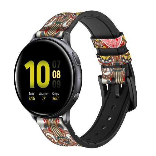 CA0647 Art de modèle de coeur ligne Bracelet de montre intelligente en cuir et silicone pour Samsung Galaxy Watch, Gear, Active