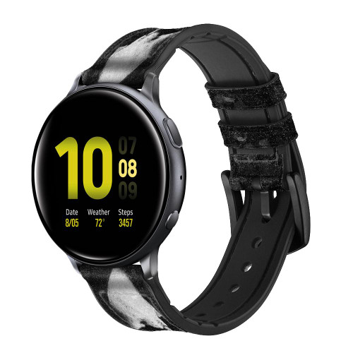 CA0661 Crâne mort Faucheuse Bracelet de montre intelligente en cuir et silicone pour Samsung Galaxy Watch, Gear, Active