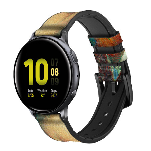 CA0663 Vincent Van Gogh Autoportrait Bracelet de montre intelligente en cuir et silicone pour Samsung Galaxy Watch, Gear, Active