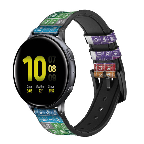 CA0687 Tableau périodique Bracelet de montre intelligente en cuir et silicone pour Samsung Galaxy Watch, Gear, Active