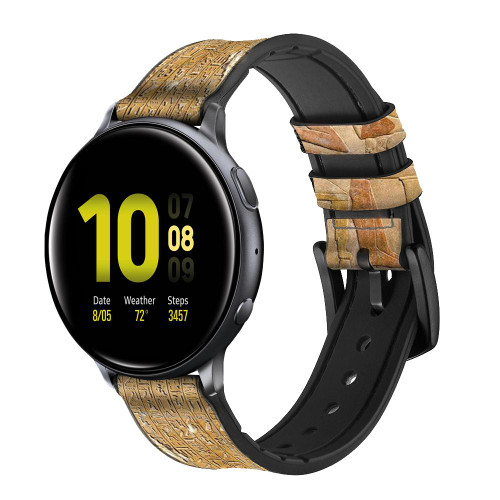 CA0701 Egypte Stela Montouhotep Bracelet de montre intelligente en cuir et silicone pour Samsung Galaxy Watch, Gear, Active