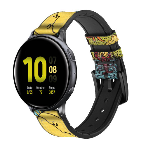 CA0733 Carte de tarot Lune Bracelet de montre intelligente en cuir et silicone pour Samsung Galaxy Watch, Gear, Active