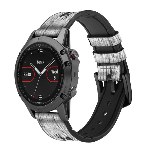 CA0324 Gecko bois imprimé graphique Bracelet de montre intelligente en cuir et silicone pour Garmin Smartwatch