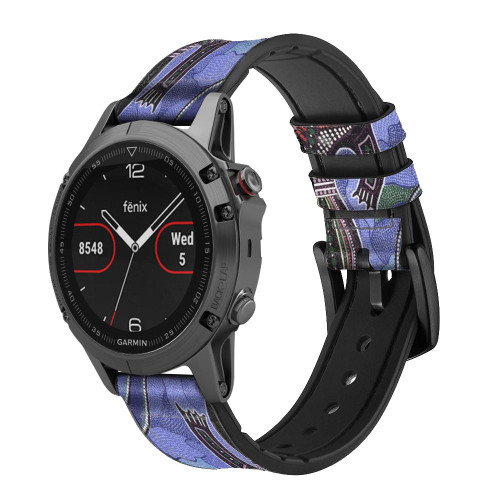 CA0690 Platypus Art aborigène d'Australie Bracelet de montre intelligente en cuir et silicone pour Garmin Smartwatch