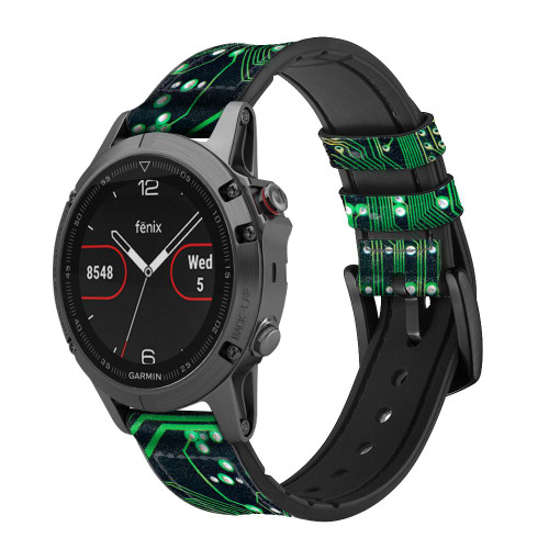 CA0695 Electronique Circuit de carte graphique Bracelet de montre intelligente en cuir et silicone pour Garmin Smartwatch