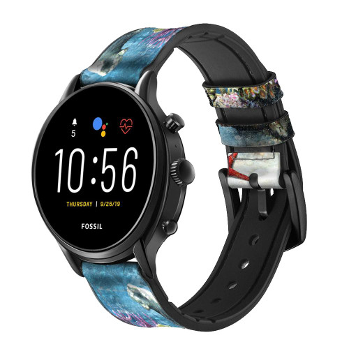 CA0027 L'aquarium Bracelet de montre intelligente en cuir et silicone pour Fossil Smartwatch