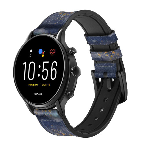 CA0674 Ou Ciel Étoile Bracelet de montre intelligente en cuir et silicone pour Fossil Smartwatch