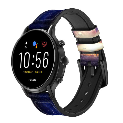 CA0835 Sortilège Livre Bracelet de montre intelligente en cuir et silicone pour Fossil Smartwatch