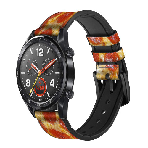 CA0029 Pizza Bracelet de montre intelligente en cuir et silicone pour Wristwatch Smartwatch