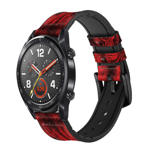 CA0147 Rouge Loup Bracelet de montre intelligente en cuir et silicone pour Wristwatch Smartwatch