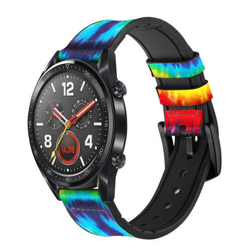 CA0211 Tie Dye Paix Bracelet de montre intelligente en cuir et silicone pour Wristwatch Smartwatch