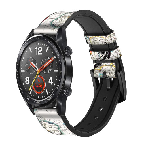 CA0216 Graphique nautique Bracelet de montre intelligente en cuir et silicone pour Wristwatch Smartwatch