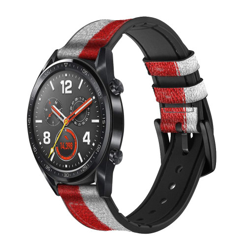 CA0657 Angleterre Drapeau graphique Football Millésime Bracelet de montre intelligente en cuir et silicone pour Wristwatch Smartwatch