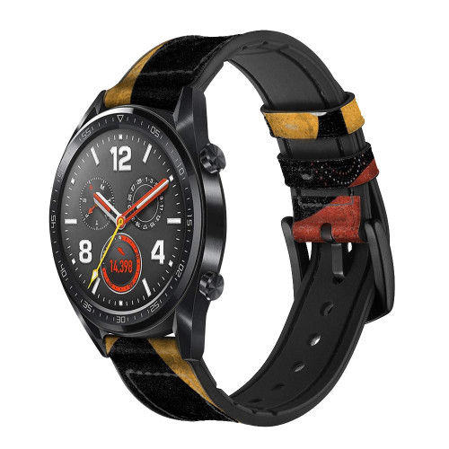 CA0750 Africaine Reine Néfertiti Silhouette Bracelet de montre intelligente en cuir et silicone pour Wristwatch Smartwatch