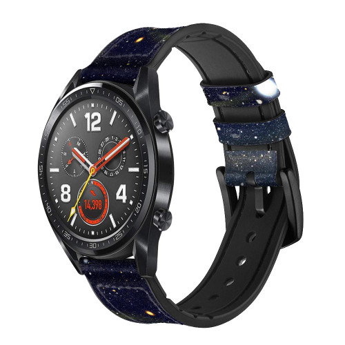 CA0839 Noir trou Bracelet de montre intelligente en cuir et silicone pour Wristwatch Smartwatch