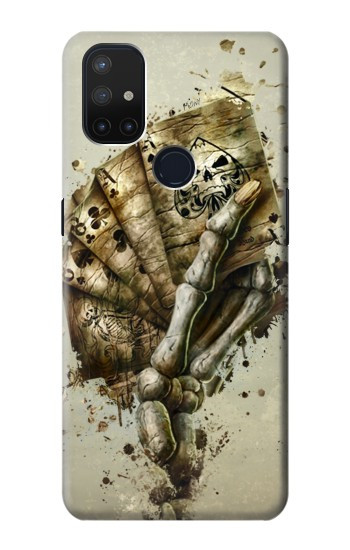S0550 Carte Poker Crâne Etui Coque Housse pour OnePlus Nord N10 5G