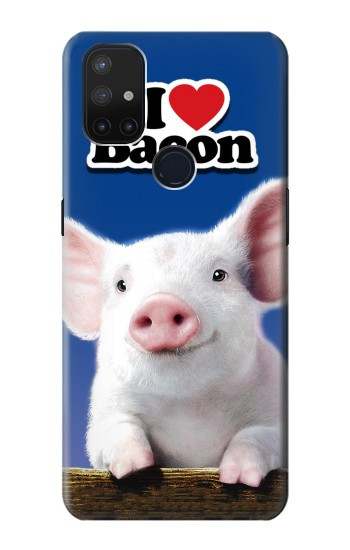 S0608 Je aime Bacon bébé mignon de porc Etui Coque Housse pour OnePlus Nord N10 5G