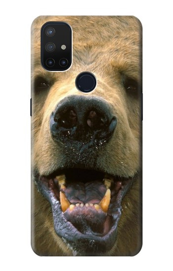 S0840 Grizzly Bear visage Etui Coque Housse pour OnePlus Nord N10 5G