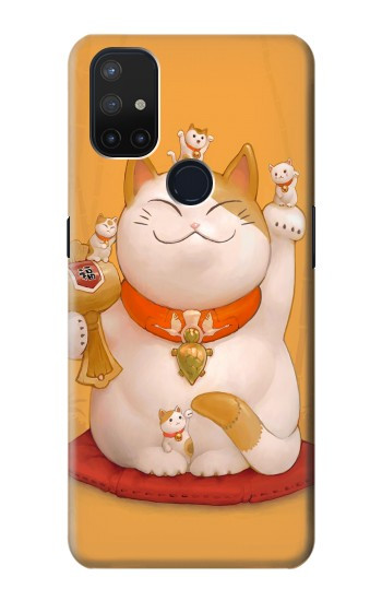 S1217 Maneki Neko Lucky Cat Etui Coque Housse pour OnePlus Nord N10 5G